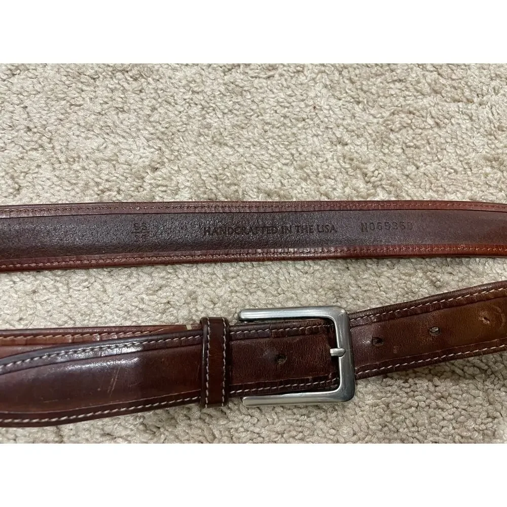 Nordstrom Belt Size 38 Made in USA Brown Genuine Leather Classic *Read